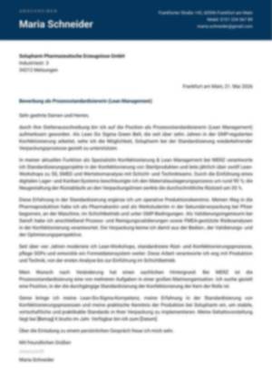 Anschreiben (Praxisbeispiel)
